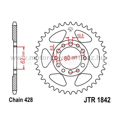 LÁNCKERÉK HÁTSÓ JT (JTR1842) 428-as LÁNCHOZ