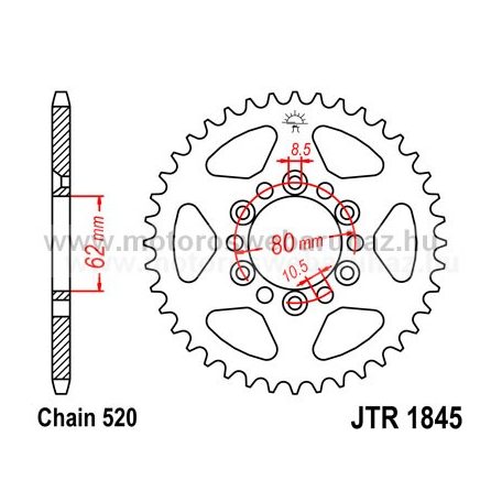 LÁNCKERÉK HÁTSÓ JT (JTR1845) 520-as LÁNCHOZ