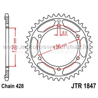 LÁNCKERÉK HÁTSÓ JT (JTR1847) 428-as LÁNCHOZ