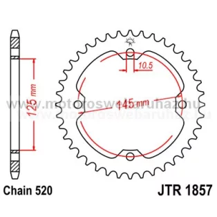 LÁNCKERÉK HÁTSÓ JT (JTR1857) 520-as LÁNCHOZ