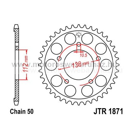 LÁNCKERÉK HÁTSÓ JT (JTR1871) 530-as Lánchoz