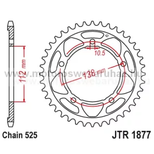 LÁNCKERÉK HÁTSÓ JT (JTR1877) 525-ös LÁNCHOZ
