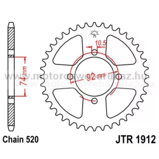 LÁNCKERÉK HÁTSÓ JT (JTR1912) 520-as LÁNCHOZ