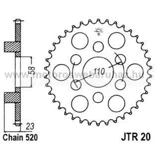 LÁNCKERÉK HÁTSÓ JT (JTR20) 520-as LÁNCHOZ