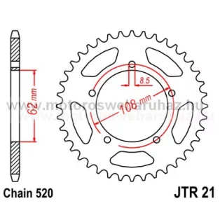 LÁNCKERÉK HÁTSÓ JT (JTR21) 520-as LÁNCHOZ