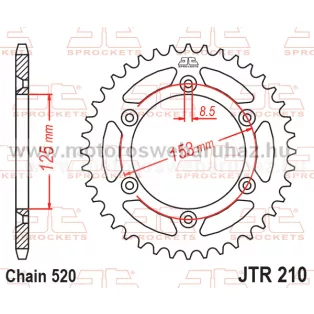 LÁNCKERÉK HÁTSÓ JT (JTR210) 520-as LÁNCHOZ