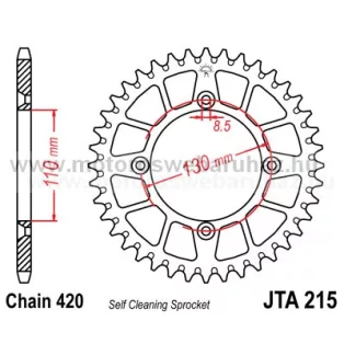   LÁNCKERÉK HÁTSÓ ALU JT (JTA215) 420-as LÁNCHOZ FEKETE/PIROS