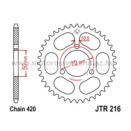 LÁNCKERÉK HÁTSÓ JT (JTR216) 420-as LÁNCHOZ