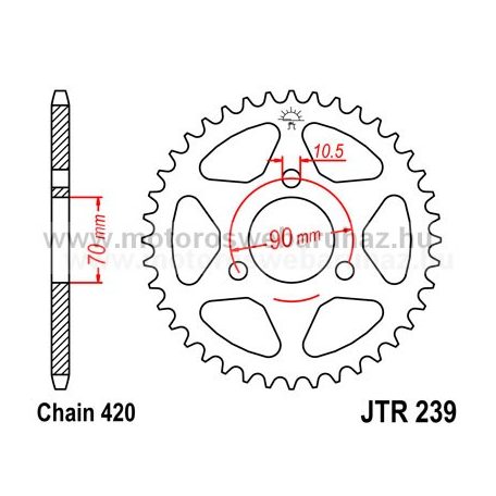 LÁNCKERÉK HÁTSÓ JT (JTR239) 420-as LÁNCHOZ