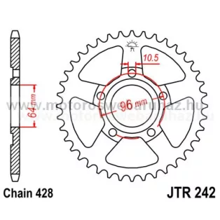 LÁNCKERÉK HÁTSÓ JT (JTR242) 428-as LÁNCHOZ