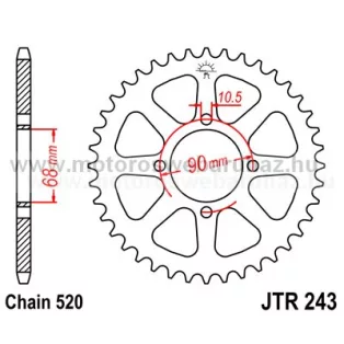 LÁNCKERÉK HÁTSÓ JT (JTR243) 520-as LÁNCHOZ