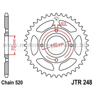 LÁNCKERÉK HÁTSÓ JT (JTR248) 520-as LÁNCHOZ