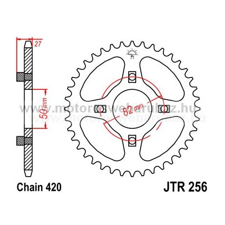 LÁNCKERÉK HÁTSÓ JT (JTR256) 420-as LÁNCHOZ