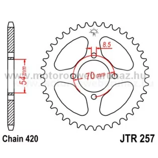 LÁNCKERÉK HÁTSÓ JT (JTR257) 420-as LÁNCHOZ