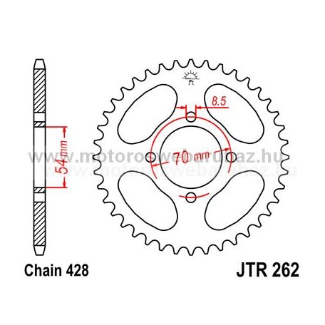 LÁNCKERÉK HÁTSÓ JT (JTR262) 428-as LÁNCHOZ