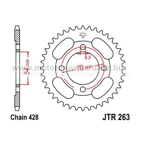 LÁNCKERÉK HÁTSÓ JT (JTR263) 428-as LÁNCHOZ