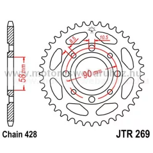 LÁNCKERÉK HÁTSÓ JT (JTR269) 428-as LÁNCHOZ