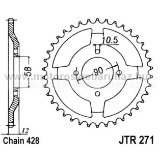 LÁNCKERÉK HÁTSÓ JT (JTR271) 428-as LÁNCHOZ