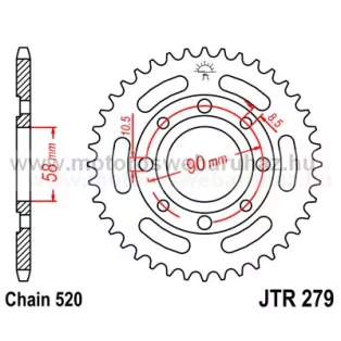 LÁNCKERÉK HÁTSÓ JT (JTR279/273) 520-as LÁNCHOZ