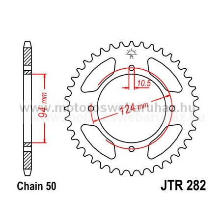 LÁNCKERÉK HÁTSÓ JT (JTR282) 530-as LÁNCHOZ