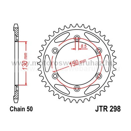 LÁNCKERÉK HÁTSÓ JT (JTR298) 530-as LÁNCHOZ