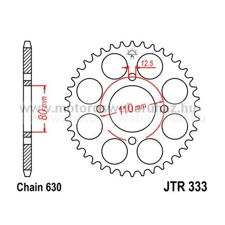 LÁNCKERÉK HÁTSÓ JT (JTR333) 630-as LÁNCHOZ