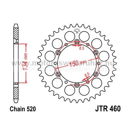 LÁNCKERÉK HÁTSÓ JT (JTR460) 520-as LÁNCHOZ