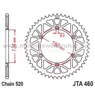 LÁNCKERÉK HÁTSÓ ALU JT (JTA460) 520-as LÁNCHOZ FEKETE