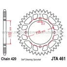 LÁNCKERÉK HÁTSÓ ALU JT (JTA461) 420-as LÁNCHOZ FEKETE