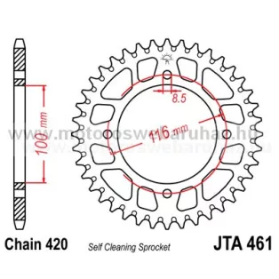 LÁNCKERÉK HÁTSÓ ALU JT (JTA461) 420-as LÁNCHOZ FEKETE