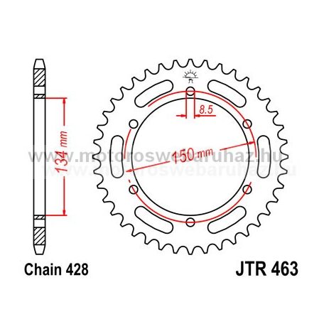 LÁNCKERÉK HÁTSÓ JT (JTR463) 428-as LÁNCHOZ