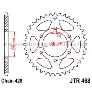 LÁNCKERÉK HÁTSÓ JT (JTR468) 428-as LÁNCHOZ