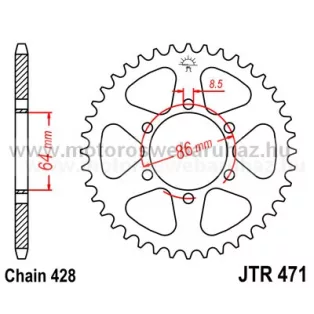 LÁNCKERÉK HÁTSÓ JT (JTR471) 428-as LÁNCHOZ