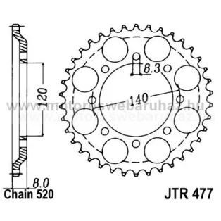 LÁNCKERÉK HÁTSÓ JT (JTR477) 520-as LÁNCHOZ