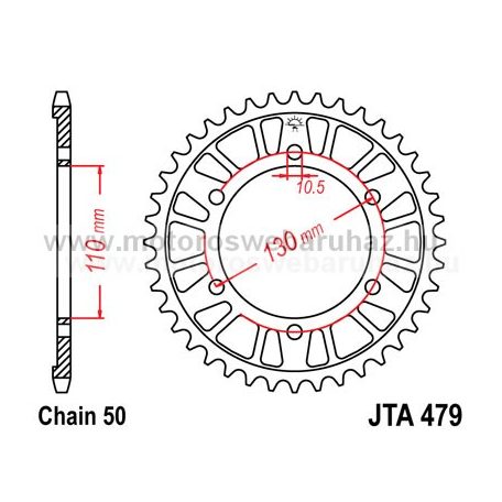 LÁNCKERÉK HÁTSÓ ALU JT (JTA479) 530-as LÁNCHOZ