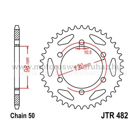 LÁNCKERÉK HÁTSÓ JT (JTR482) 530-as LÁNCHOZ