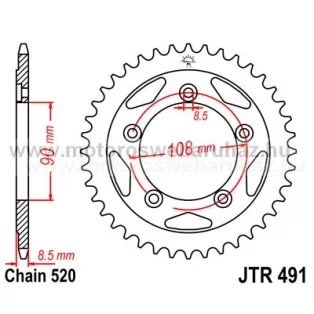LÁNCKERÉK HÁTSÓ JT (JTR491) 520-as LÁNCHOZ