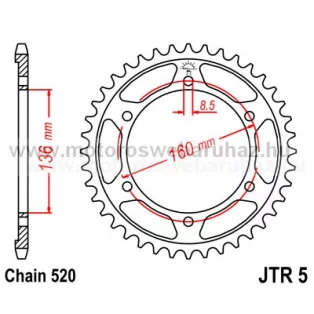 LÁNCKERÉK HÁTSÓ JT (JTR5) 520-as LÁNCHOZ
