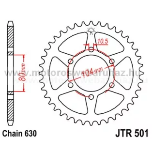 LÁNCKERÉK HÁTSÓ JT (JTR501) 630-as LÁNCHOZ