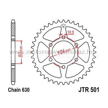 LÁNCKERÉK HÁTSÓ JT (JTR501) 630-as LÁNCHOZ