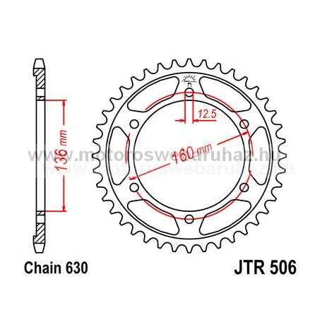 LÁNCKERÉK HÁTSÓ JT (JTR506) 630-as LÁNCHOZ