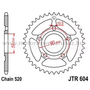 LÁNCKERÉK HÁTSÓ JT (JTR604) 520-as LÁNCHOZ
