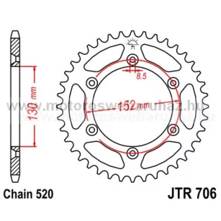 LÁNCKERÉK HÁTSÓ JT (JTR706) 520-as LÁNCHOZ