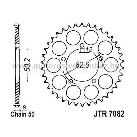 LÁNCKERÉK HÁTSÓ JT (JTR7082) 530-as LÁNCHOZ