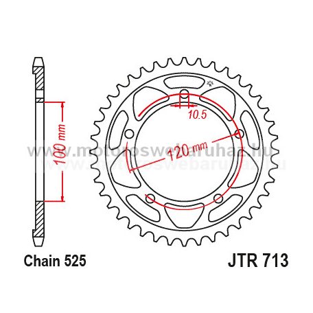 LÁNCKERÉK HÁTSÓ JT (JTR713) 525-ös LÁNCHOZ