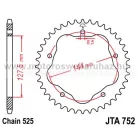 LÁNCKERÉK HÁTSÓ ALU JT (JTA752) 525-ös LÁNCHOZ FEKETE