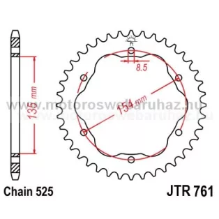LÁNCKERÉK HÁTSÓ JT (JTR761) 525-ös LÁNCHOZ