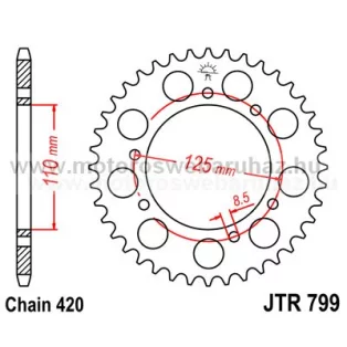 LÁNCKERÉK HÁTSÓ JT (JTR799) 420-as LÁNCHOZ