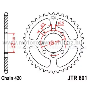 LÁNCKERÉK HÁTSÓ JT (JTR801) 420-as LÁNCHOZ