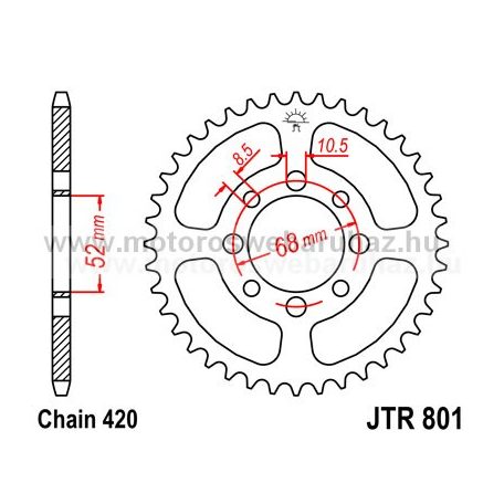 LÁNCKERÉK HÁTSÓ JT (JTR801) 420-as LÁNCHOZ